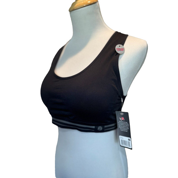 Bally Low Impact Seamless Sports Bra Size XL NWT Black - Picture 1 of 12